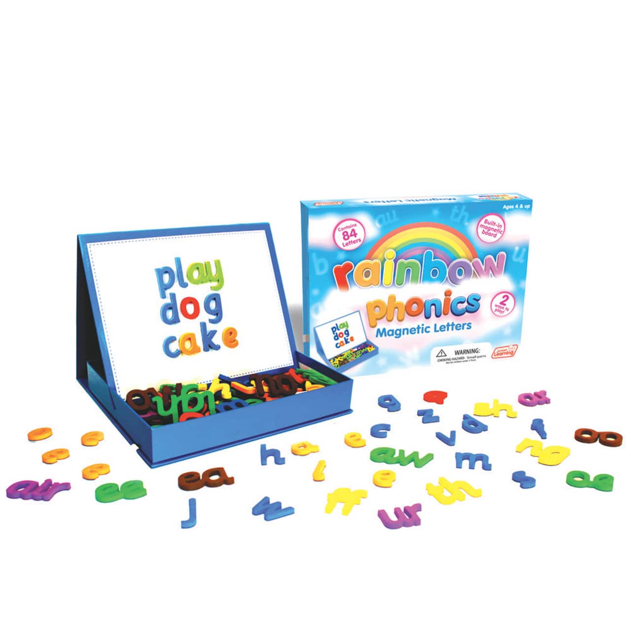 Junior Learning® Rainbow Phonics Magnetic Letters & Built-in Magnetic Board